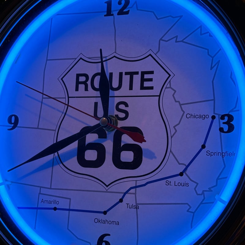 ROUTE66 ネオン時計 | アンティーク家具と喫茶キャバレーのネットショップ