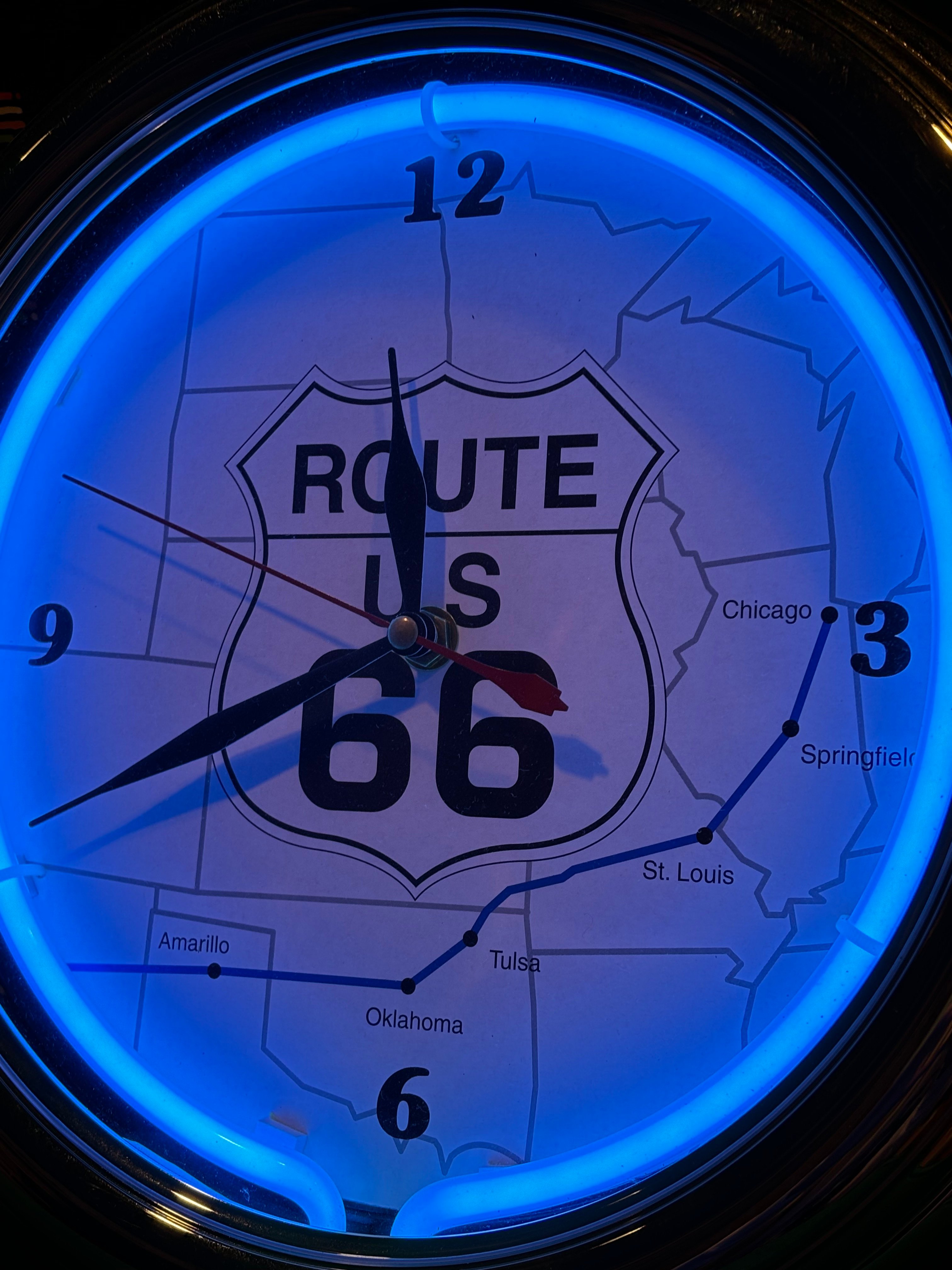 ROUTE66 ネオン時計 | アンティーク家具と喫茶キャバレーのネットショップ