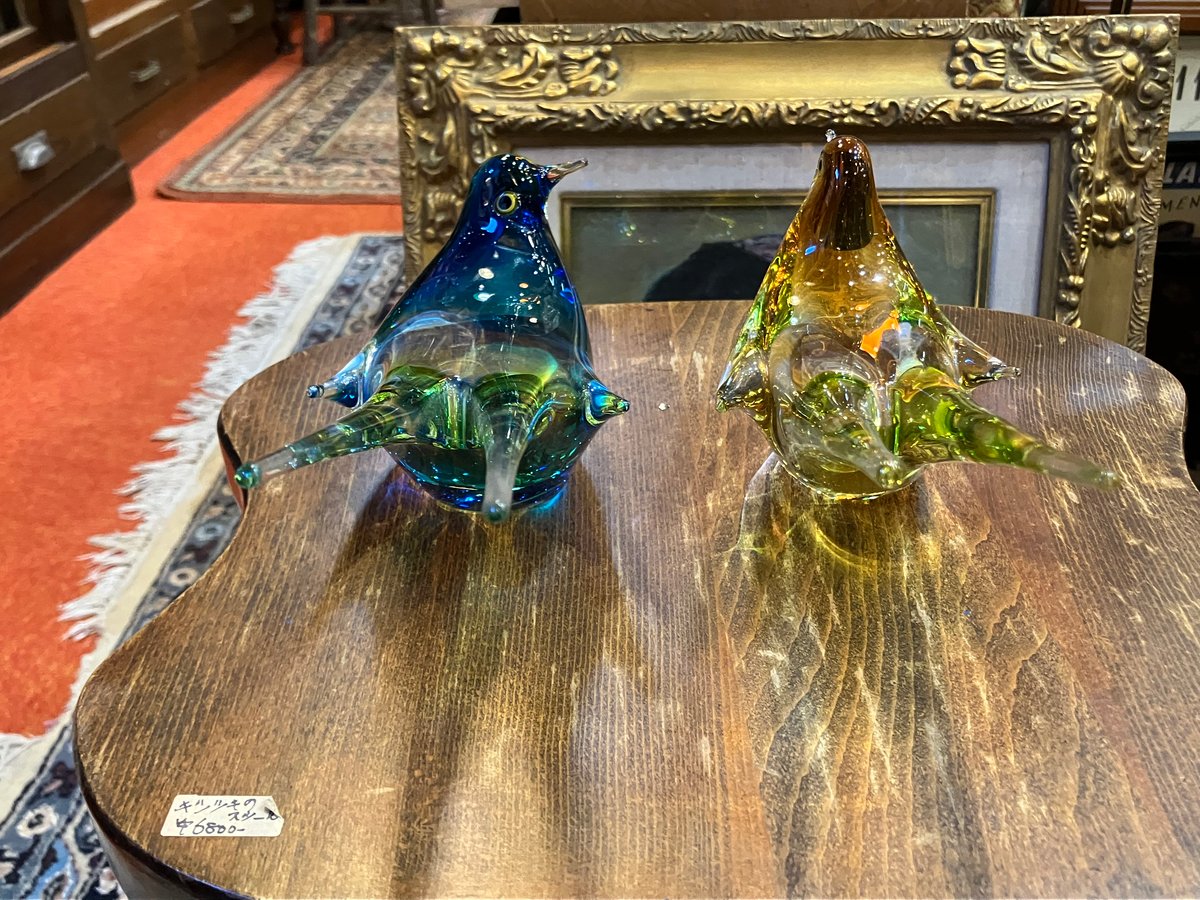 ガラス製品　牛の置物　マルティガラス　木製置台付き マルティグラス クリスタルガラス 干支 牛 置物 - メルカリ