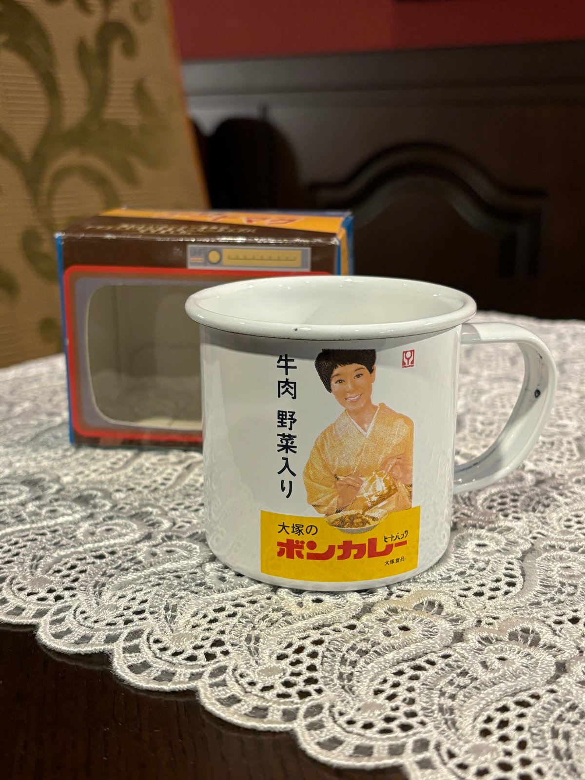 昭和レトロ ホーロー看板アートマグ ボンカレー 松山容子