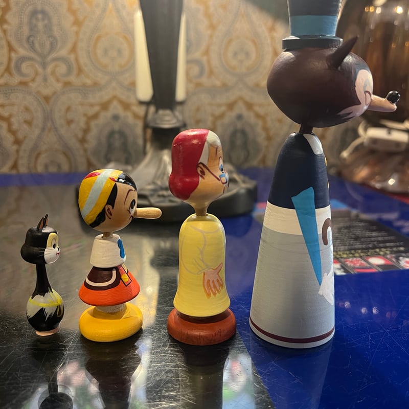 ディズニーピノキオ まんがこけし4体セット（箱あり） | アンティーク