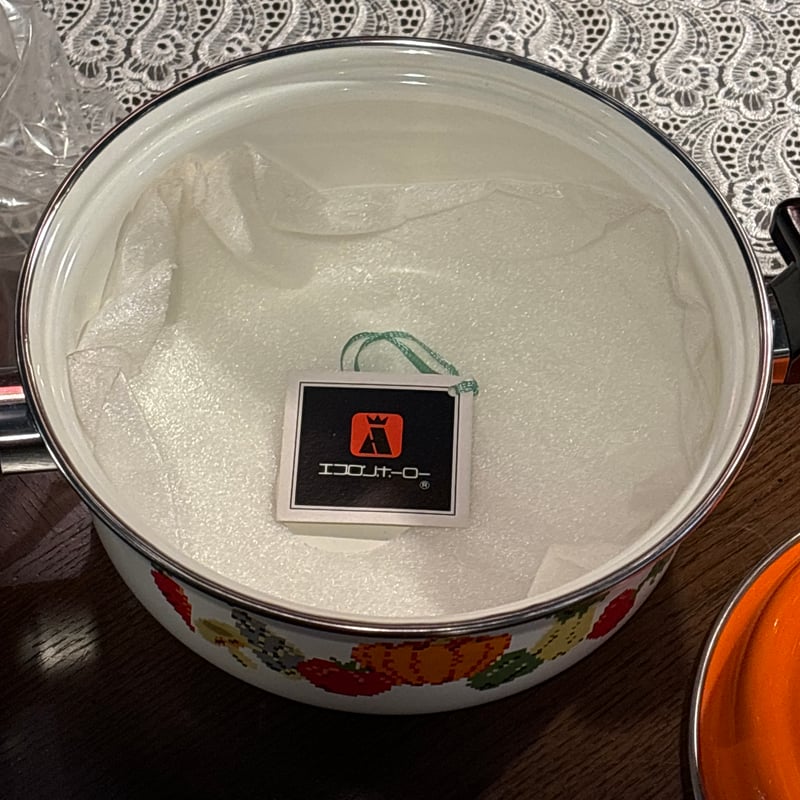 デッドストック 野菜ドット柄 ホーロー鍋 箱あり | アンティーク家具と