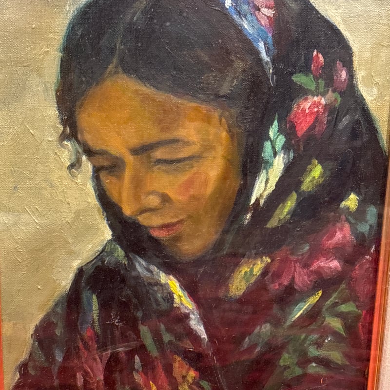 ヴィンテージ 女性肖像画 オーバル額装 絵画 インテリアアート 中古 インテリア額絵｜インテリア専門店エルジュエル
