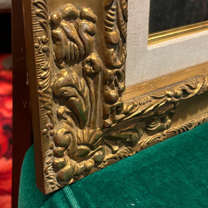 女性の肖像画 高級額縁 画家不明 | アンティーク家具と喫茶キャバレー