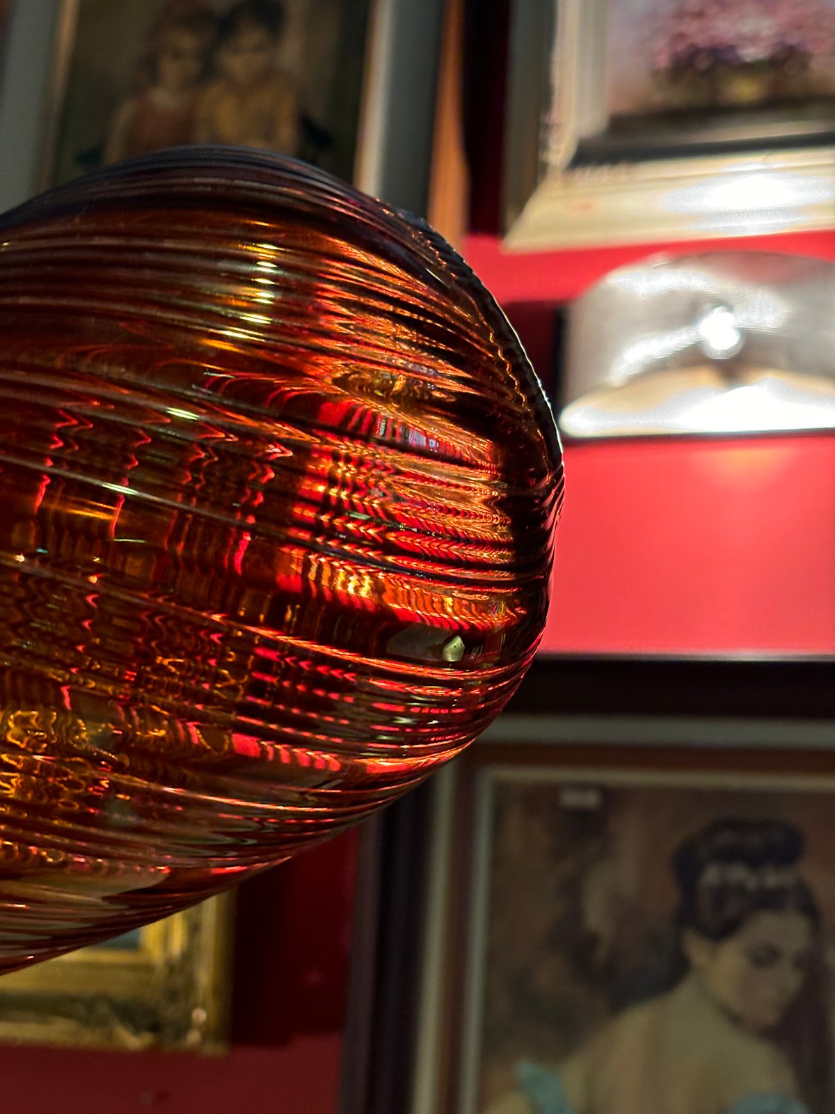 チェコスロバキア製 ボヘミアガラス フラワーベース 箱付き