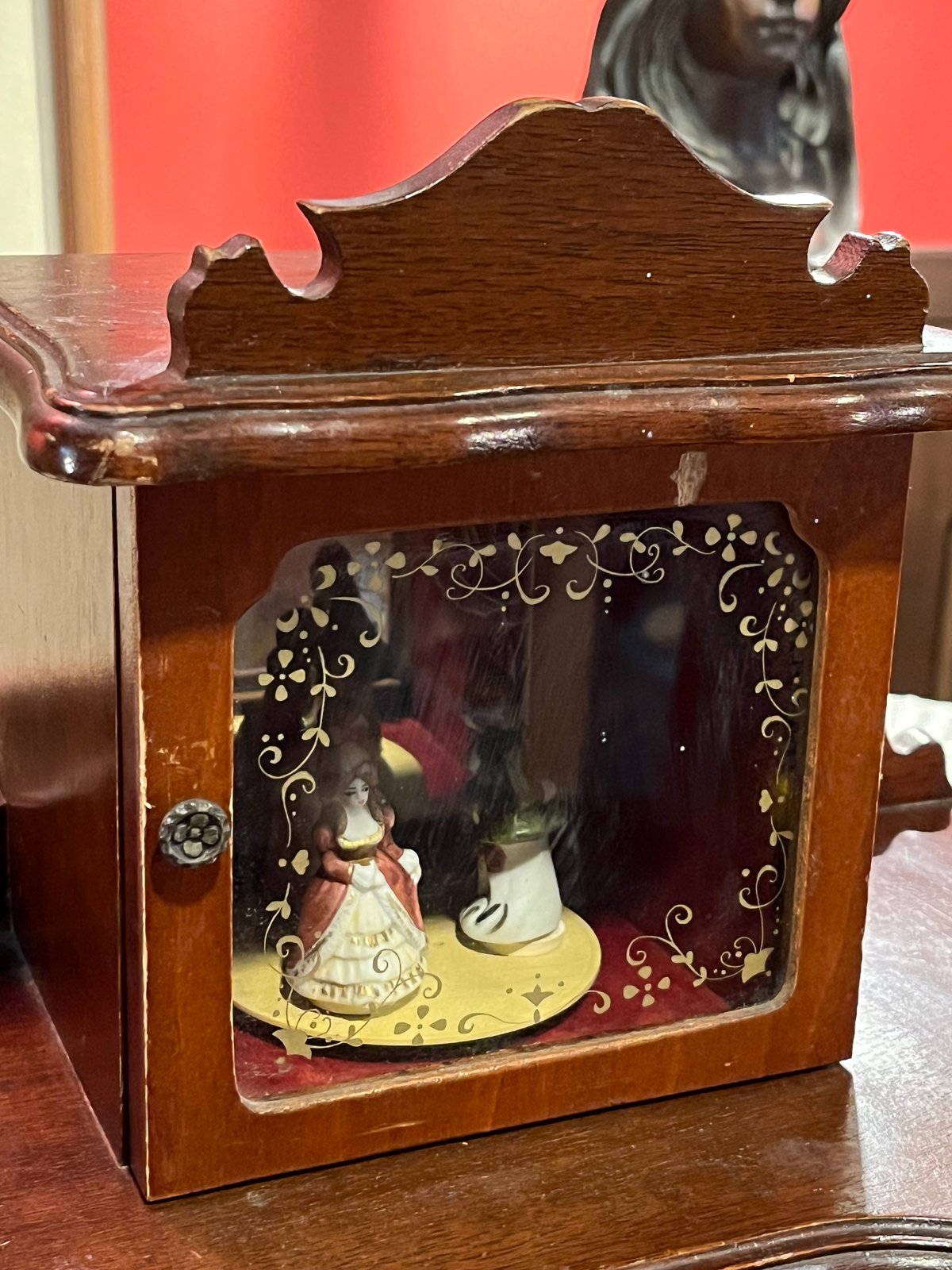 アンティーク【オルゴール＆アクセサリー引き出し】 バレリーナアクセサリーボックス オルゴール付き 小引き出し