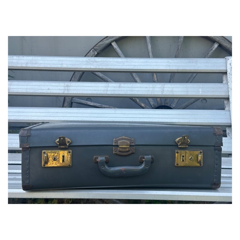 ビンテージ　トランクケース　ブルー　アンティーク ビンテージ トランクケース | アンティーク家具と喫茶キャバレーの