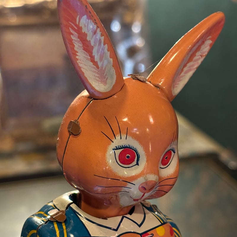 ビンテージドール　バニー　ウサギ　うさぎ　レトロ　兎　アンティークドール イースターバニー ビスクドール (ピンク×ブルーA) フランス うさぎの