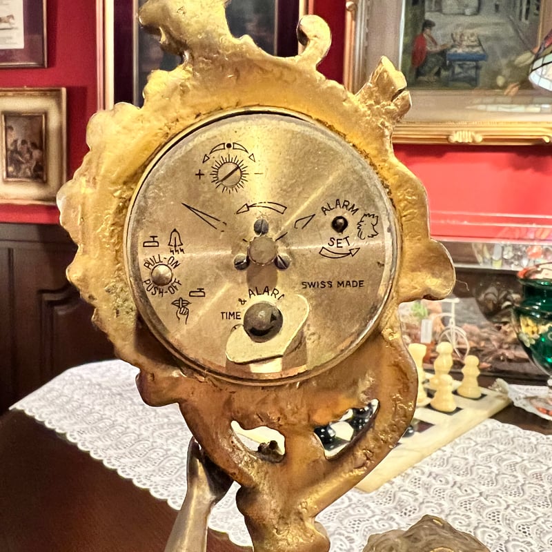 ヴィンテージ Swiza スウィザ 置時計 手巻き ゴールド スイス製 真鍮 ヴィンテージ Swiza スウィザ 置時計 手巻き ゴールド スイス製 真鍮