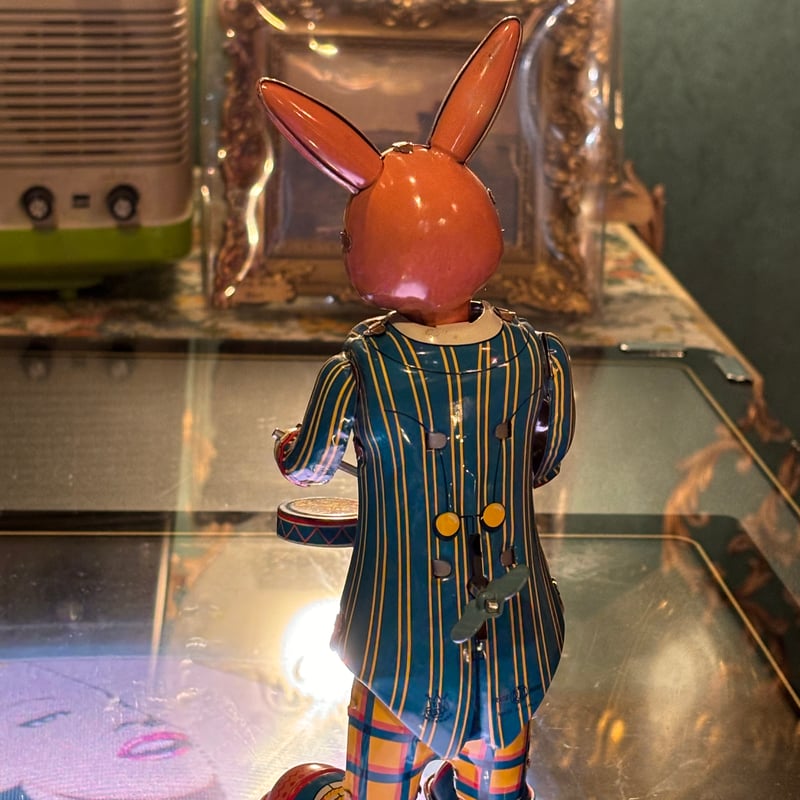 ビンテージドール　ヒッピーバニー　フラワーパワー　70s レトロポップ ハッピーバニー ブリキのうさぎさん 復刻版 | アンティーク家具と喫茶