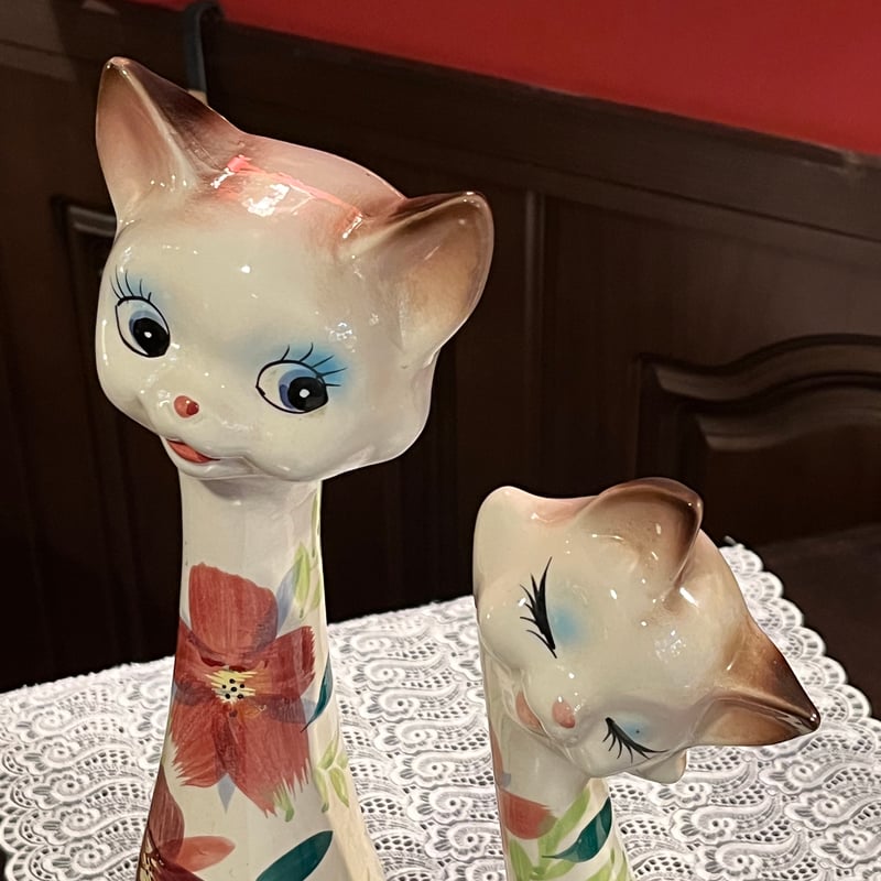 だいちゃん　猫と女の子の陶器置物セット だいちゃん様専用 猫と女の子の陶器置物セット