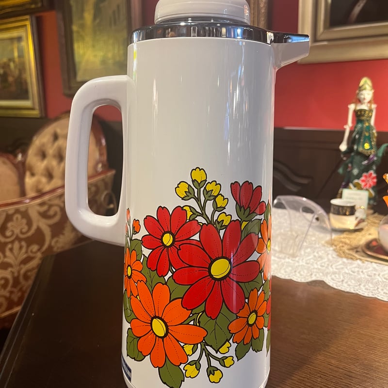 昭和レトロ】ピーコック花柄魔法瓶（箱なし） | アンティーク家具と