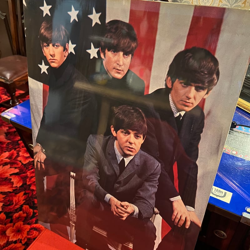 当時物】BEATLES ビートルズ 木板パネルポスター | アンティーク家具と
