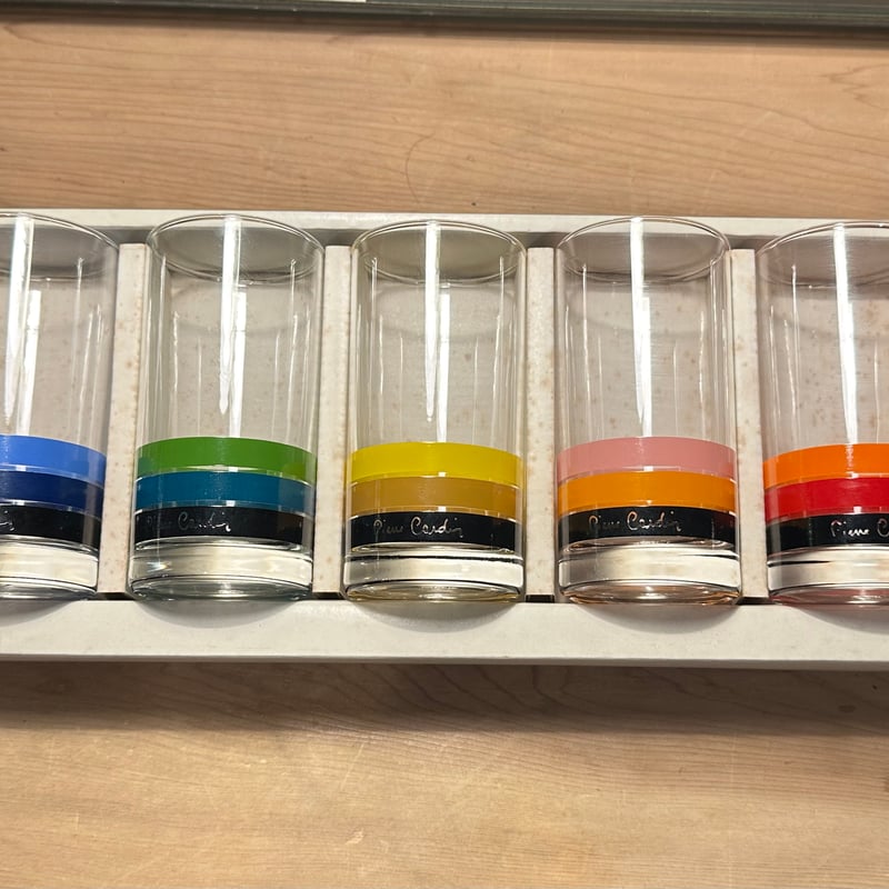 ピエールカルダン  5色セット ☆新品未使用☆ ピエールカルダン グラス 5個セット 昭和レトロ
