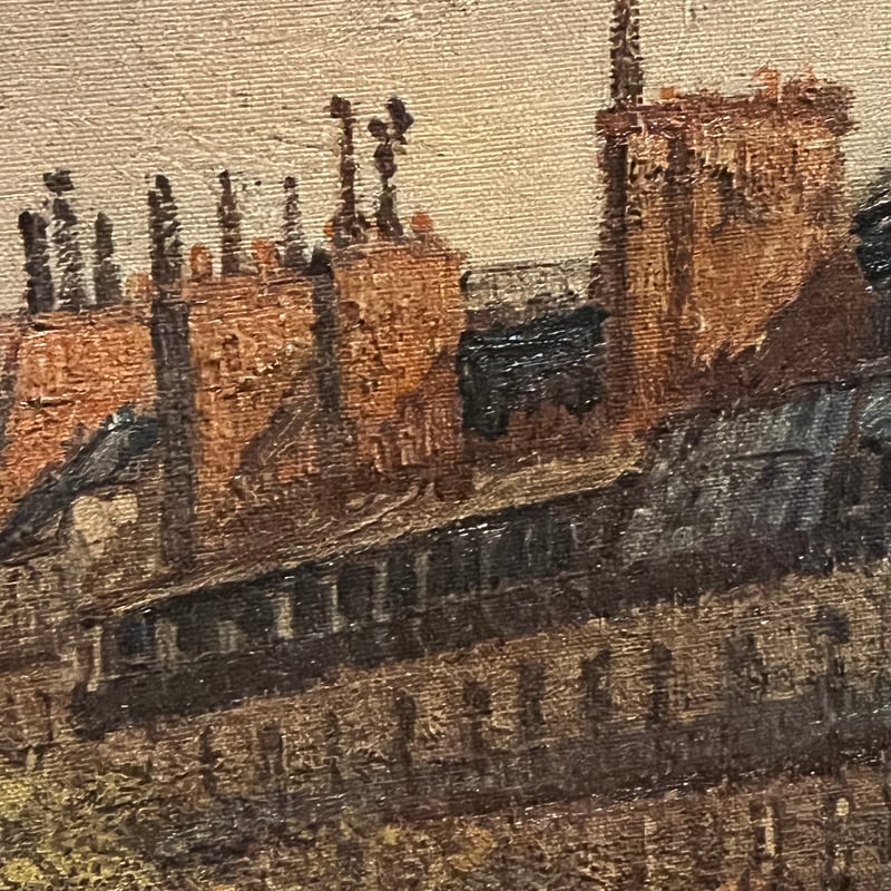 1897's ピサロ 油絵「モンマルトル大通り」 | アンティーク家具と喫茶
