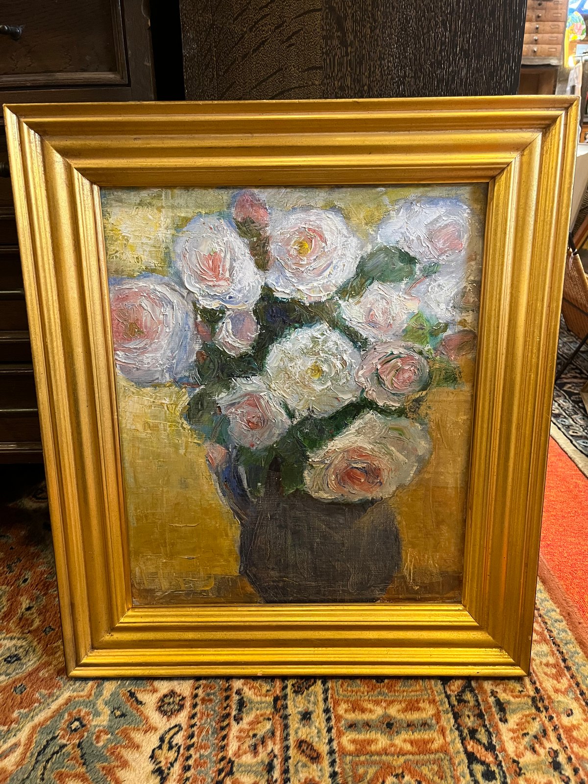 絵画 淡いピンクの薔薇 油絵 | アンティーク家具と喫茶 絵画 淡いピンクの薔薇 油絵 | アンティーク家具と喫茶