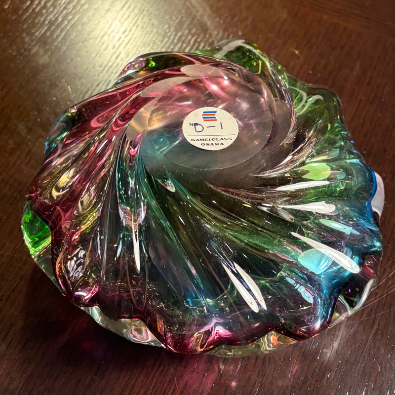 カメイグラス KAMEI GLASS 花瓶&灰皿セット 箱付き