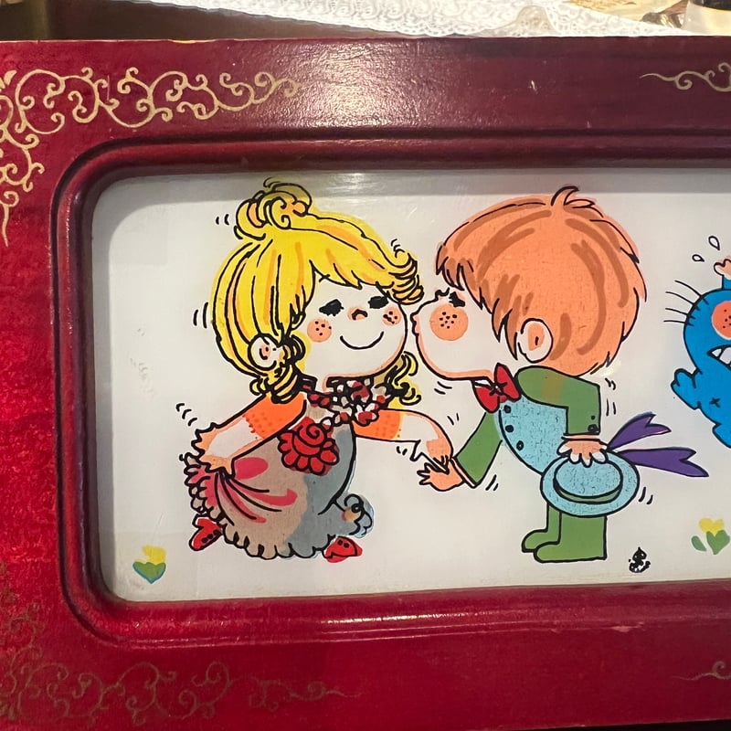昭和レトロ 水森亜土さんイラストのジュエリーボックス（オルゴールは