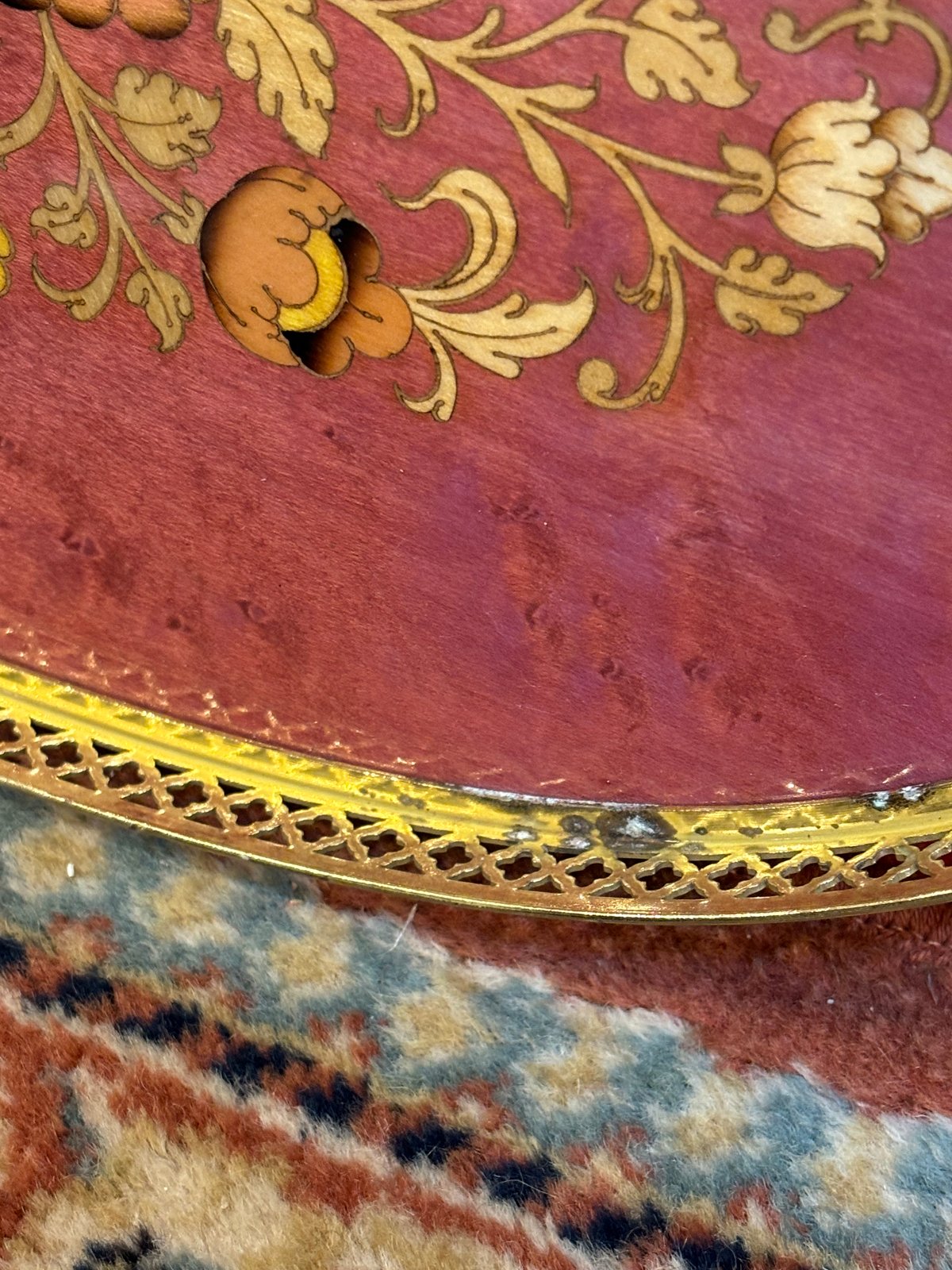 イタリア製 アンティーク象嵌トレイ | アンティーク家具と喫茶