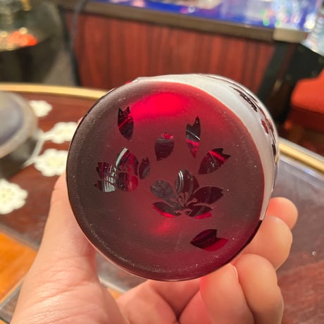 江戸切子 赤富士グラス