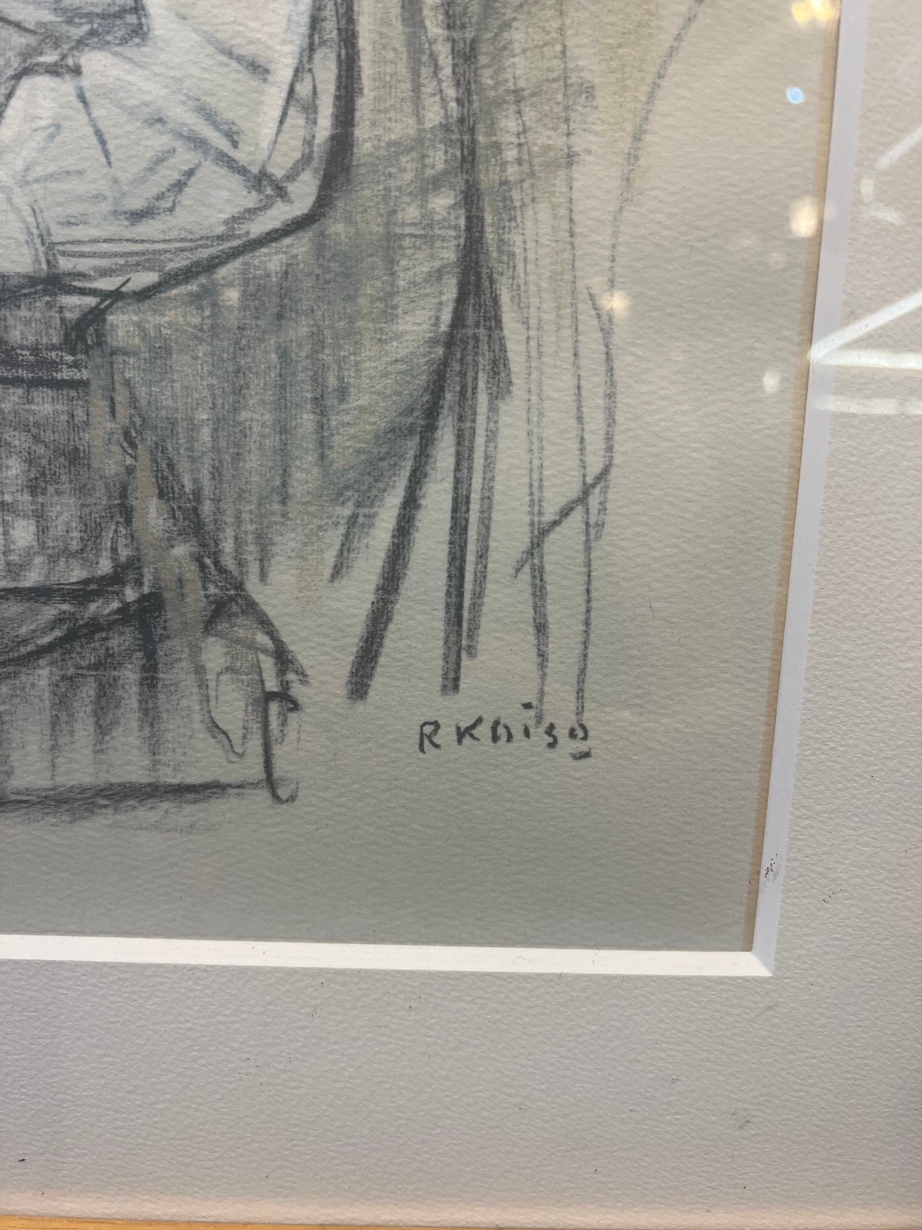 小磯良平「婦人像」額付き絵画（複製画） | アンティーク家具と喫茶