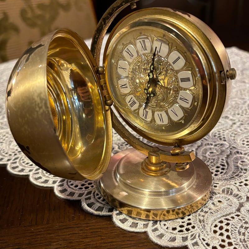 ジャンク] WINDMILL ウインドミル 地球儀型置時計 時計 アンティーク