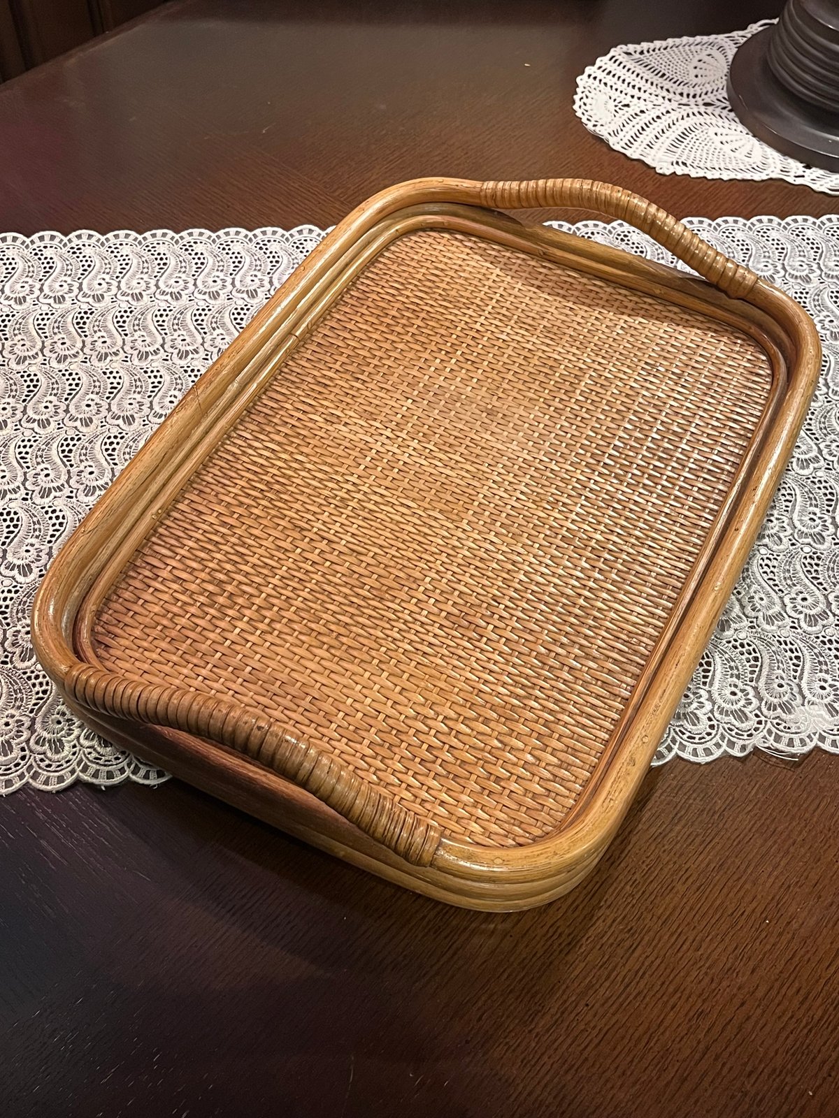 希少　ラタン　藤　かご　トレイ　お盆　工芸品　ヴィンテージ　アンティーク　レトロ 希少 ラタン 藤 かご トレイ お盆 工芸品 ヴィンテージ