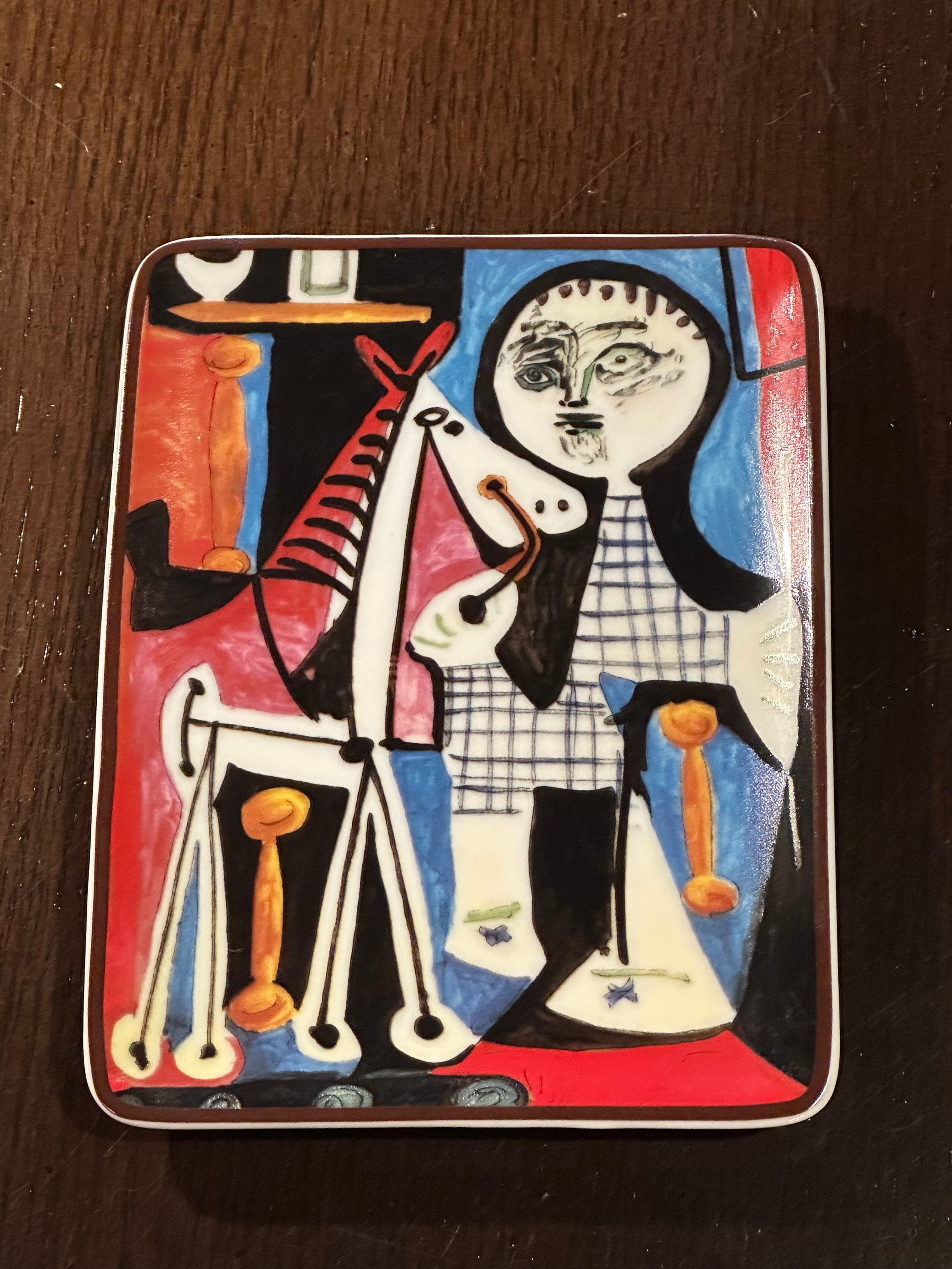 パブロ・ピカソ Pablo Picasso 陶板 クロードと木馬 original