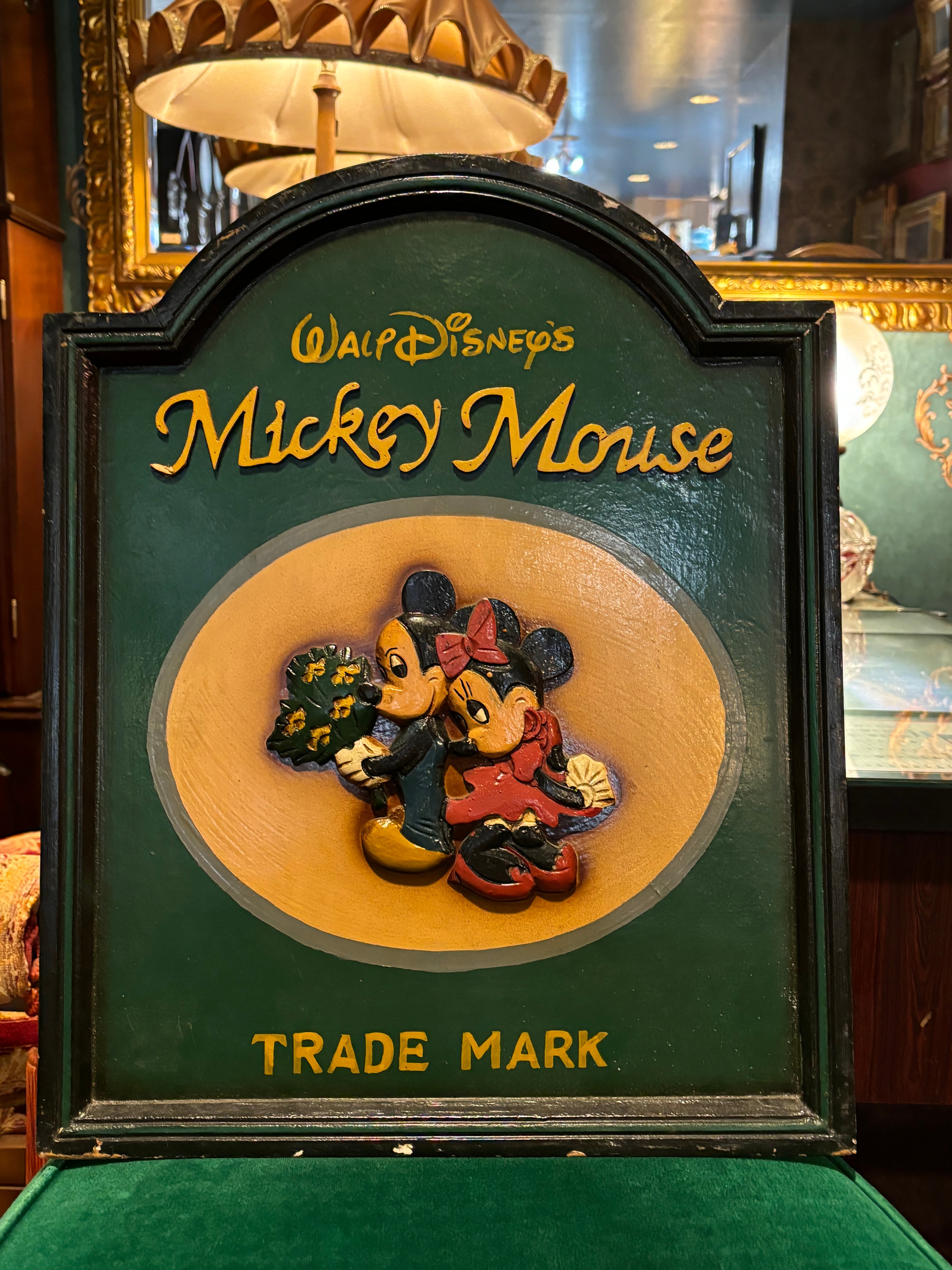 【希少レア】Walt Disney ミニーマウス 壁掛け 木製サイン看板 original