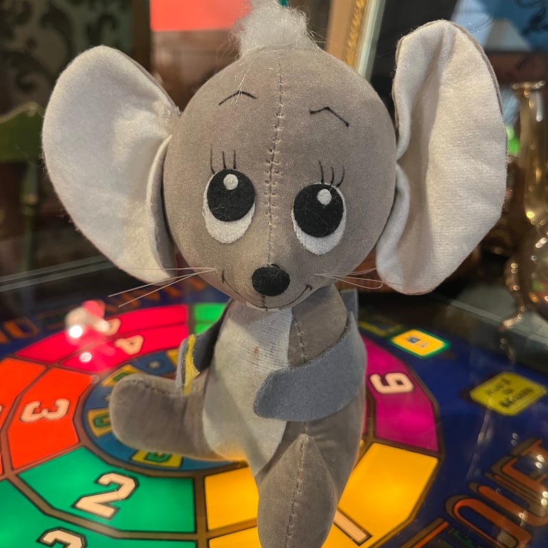 昭和のお人形 チーズを持ったねずみさん （グレー） | アンティーク