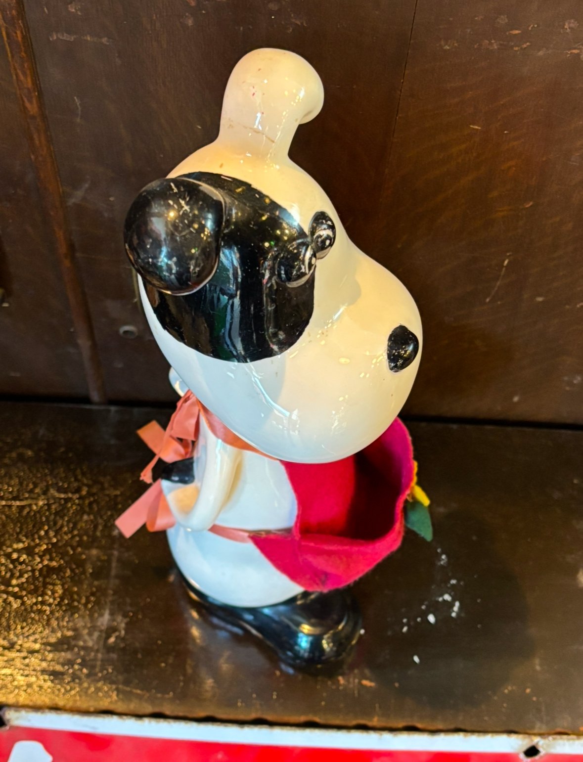 昭和レトロ】わんちゃんの陶器靴べら置き | アンティーク家具と喫茶