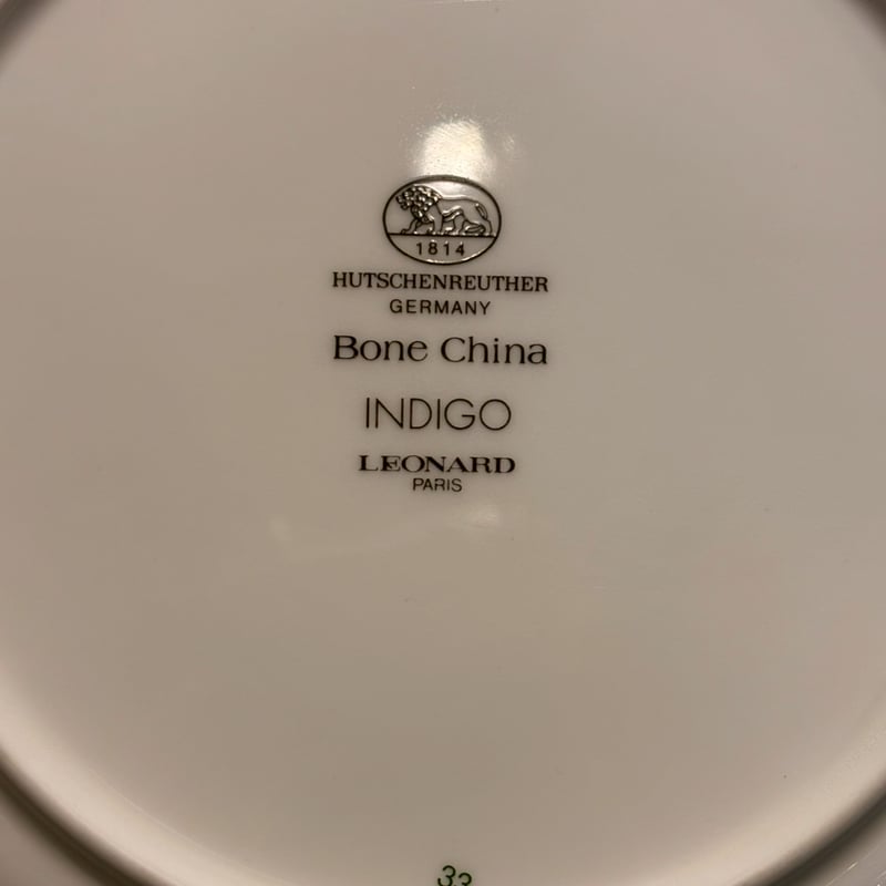 ドイツ製 Hutschenreuther Bone China INDIGO LEONARD