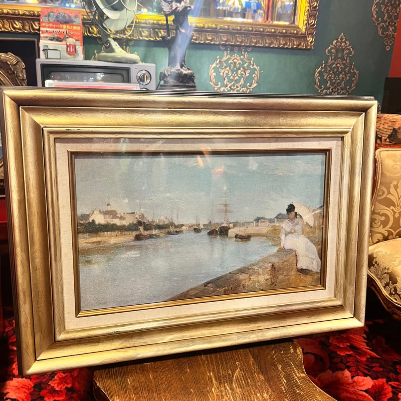 管55☆絵画☆ベルト・モリゾ☆ロリアンの港☆複製画 管55☆絵画