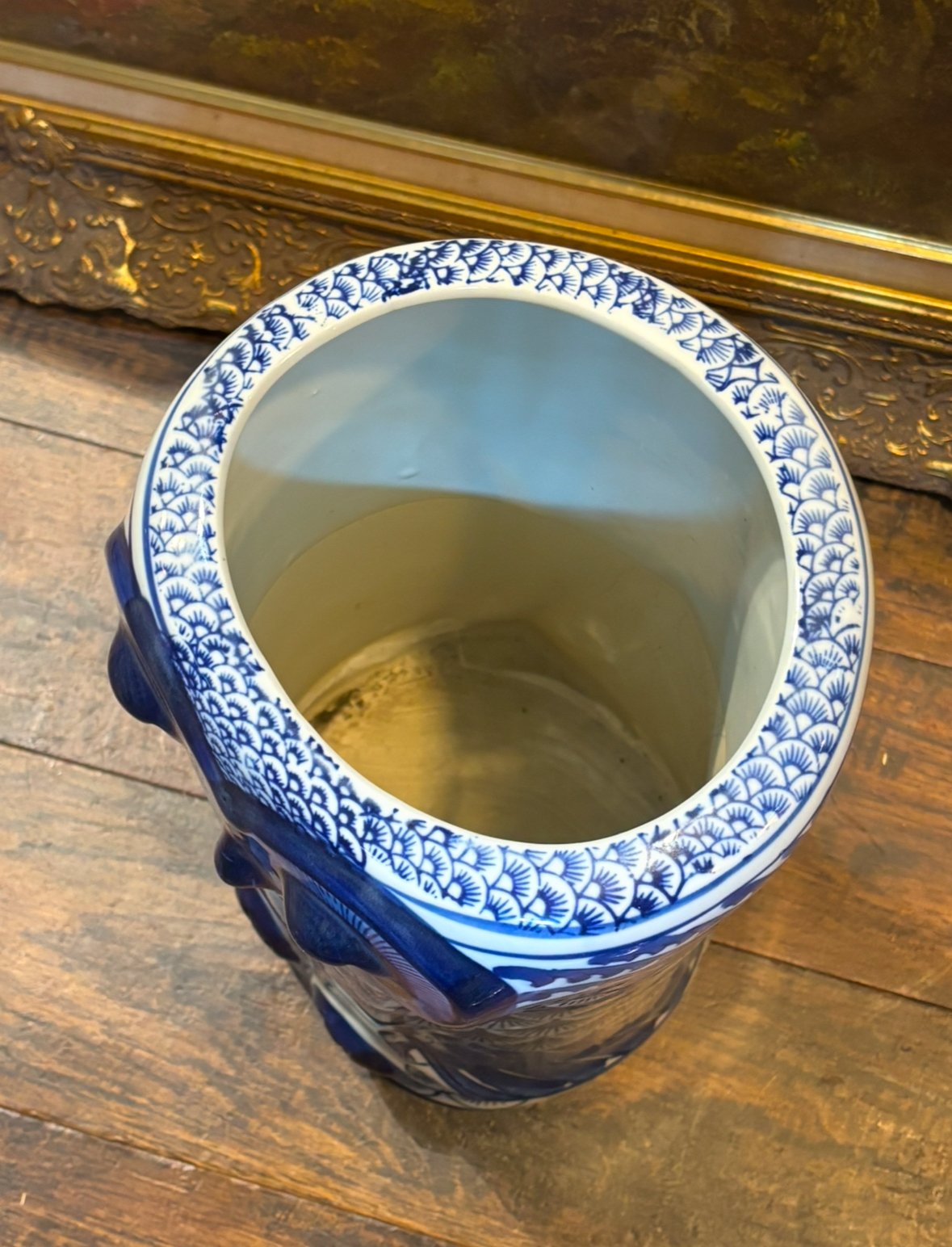 陶器製 染付 傘立て 宝船 七福神 唐草 陶器製 染付 傘立て 宝船 七福神 唐草 【公式通販】