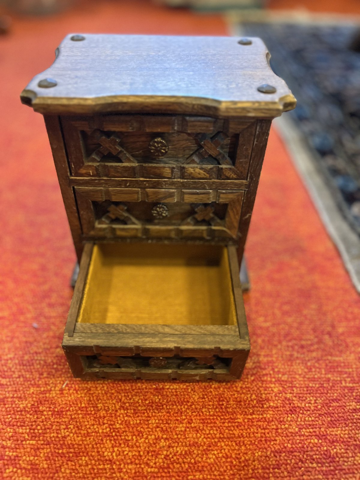 木製 三段小物入れ 小引き出し 小箪笥 | アンティーク家具と喫茶