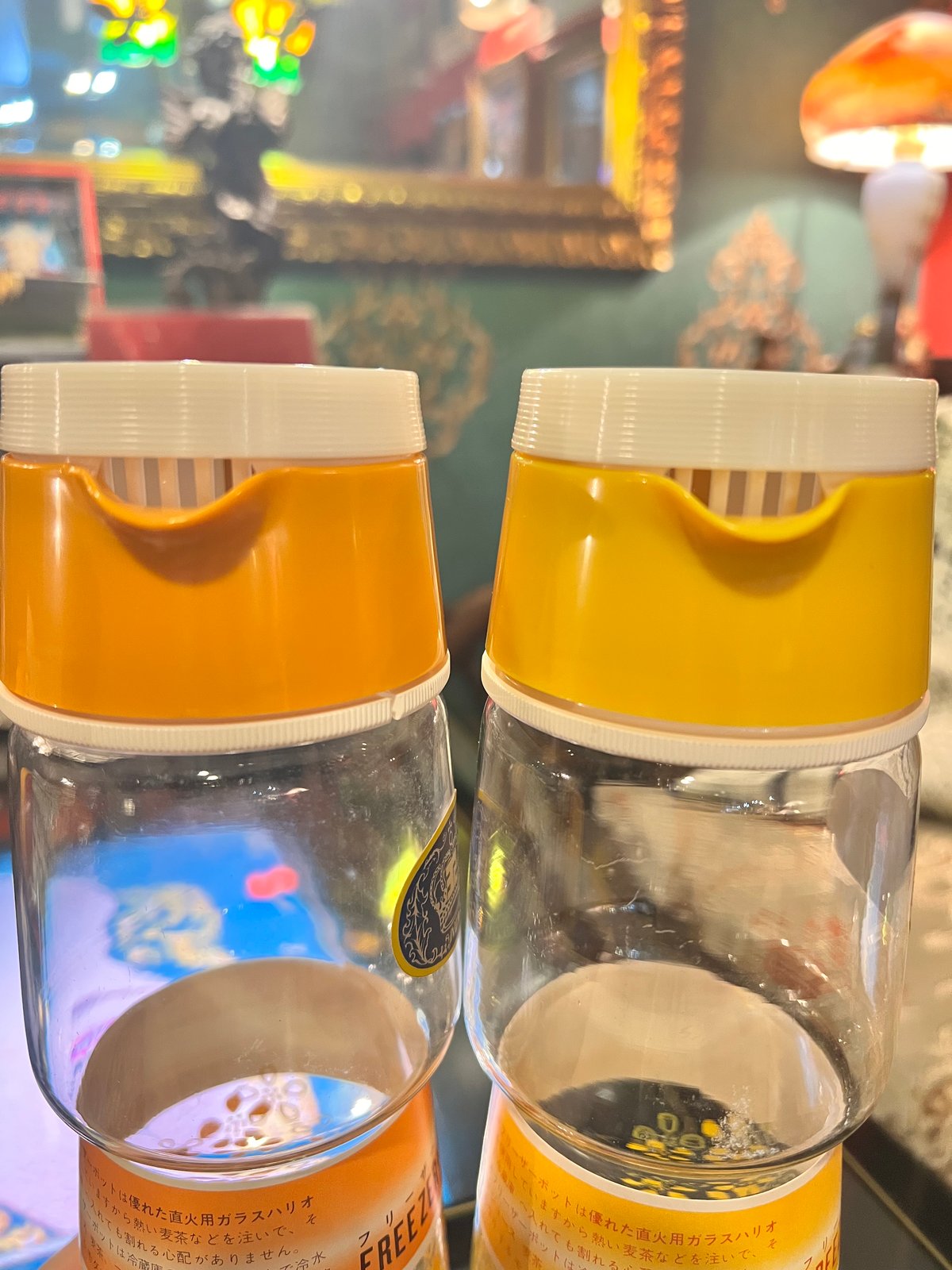 昭和レトロ】花柄フリーザーポット2本セット | アンティーク家具と喫茶