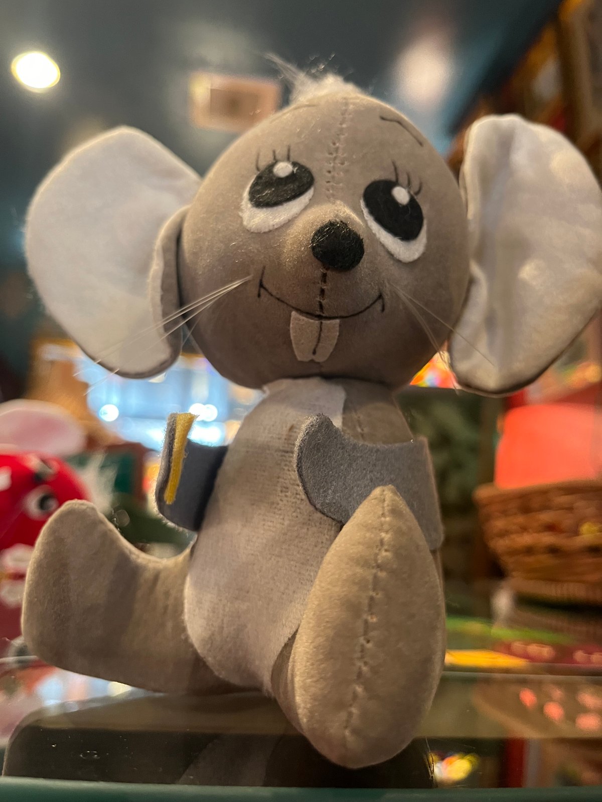 アンティーク　1920年代　ねずみ　ぬいぐるみ　マウス　人形　車輪付き Clip-On Doll/クリップドール・Mouse/マウス/ネズミ・人形/ぬいぐるみ