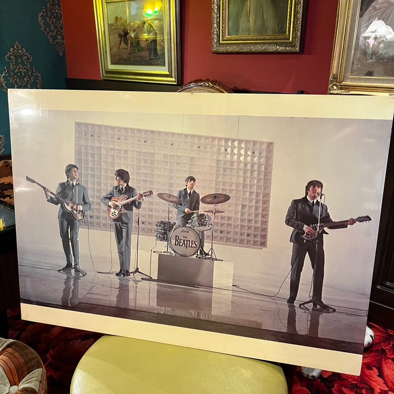 当時物】BEATLES ビートルズ 木板パネルポスター | アンティーク家具と