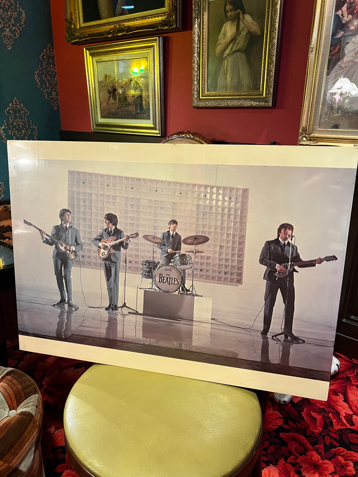 当時物】BEATLES ビートルズ 木板パネルポスター | アンティーク家具と