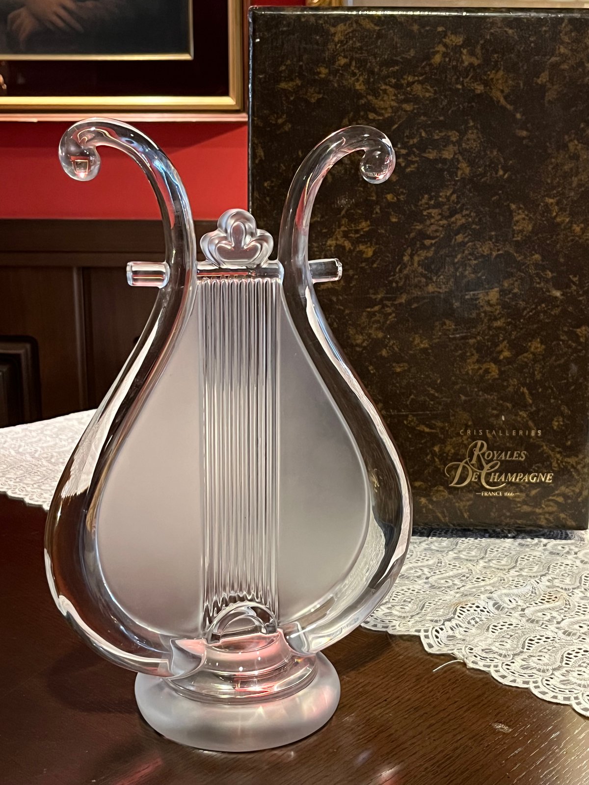 Royale de Champagne Crystal1666 ハープオブジェ 箱付き |