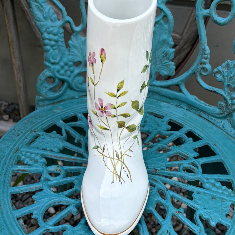 イタリア製 ブーツ型陶磁器花瓶 designersフラワーベース イタリア製 ブーツ型陶磁器花瓶 designersフラワーベース