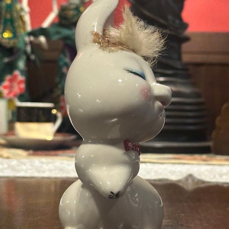 昭和レトロ 陶器 うさぎ ペア | アンティーク家具と喫茶キャバレーの