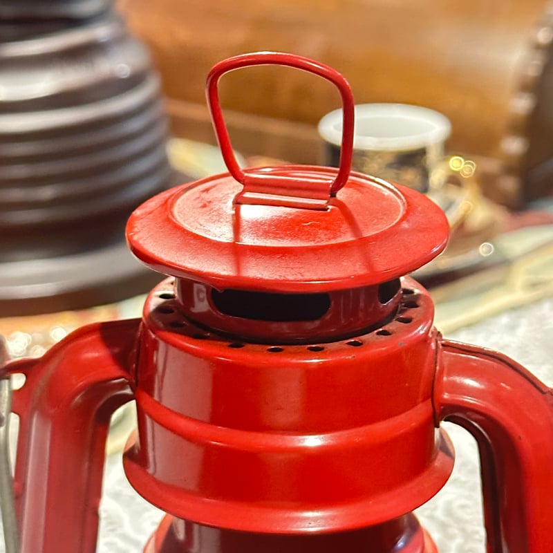 レトロ 電池式ランタン レッド | アンティーク家具と喫茶キャバレーの