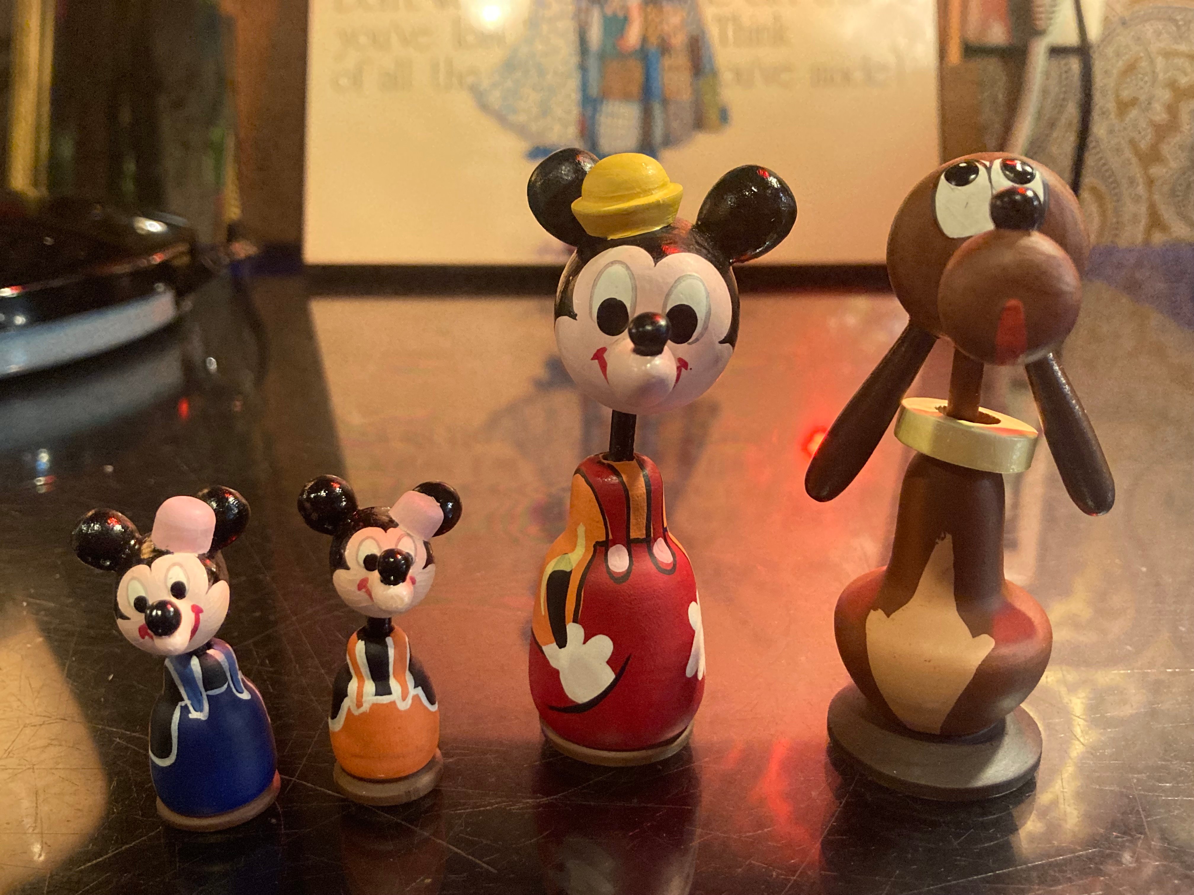 ディズニー 木製こけし 4点セット | アンティーク家具と喫茶キャバレー