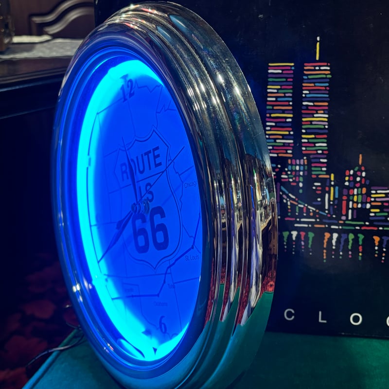 ROUTE66 ネオン時計 | アンティーク家具と喫茶キャバレーの