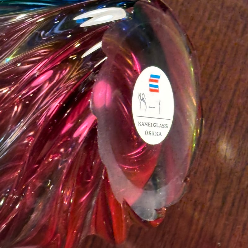 カメイグラス KAMEI GLASS 花瓶&灰皿セット 箱付き