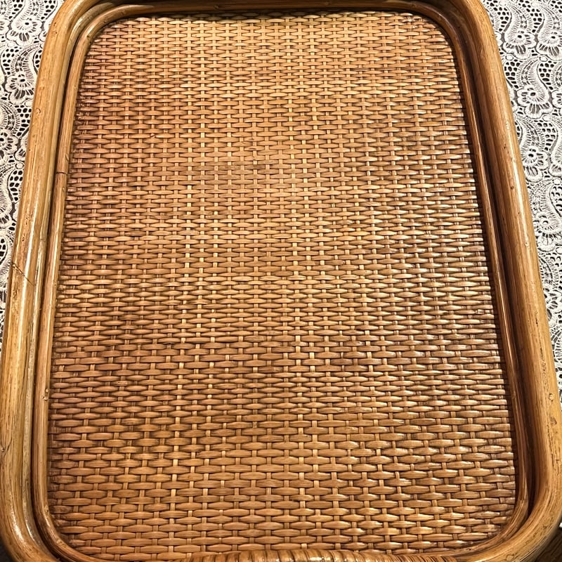 希少　ラタン　藤　かご　トレイ　お盆　工芸品　ヴィンテージ　アンティーク　レトロ 希少 ラタン 藤 かご トレイ お盆 工芸品 ヴィンテージ
