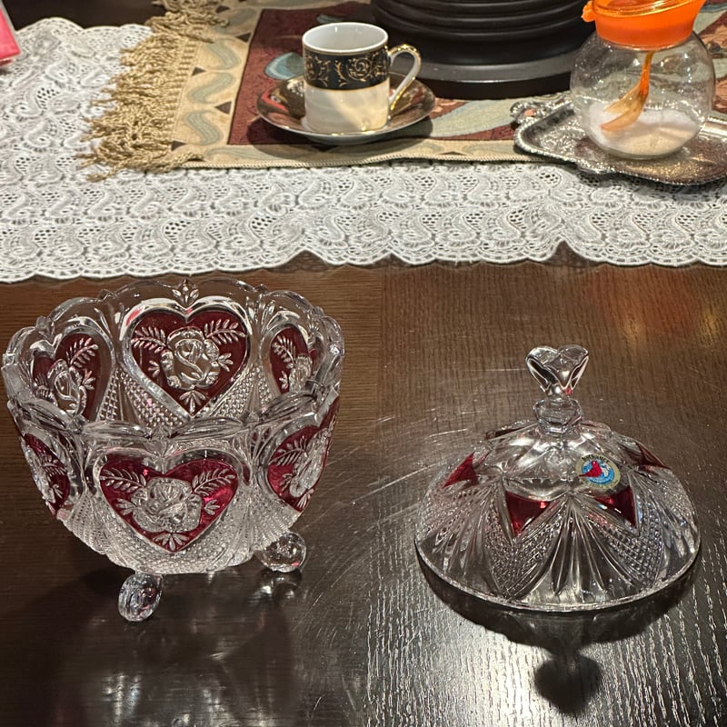 ホフバウアー（HOFBAUER) クリスタルキャンディポットドイツ製