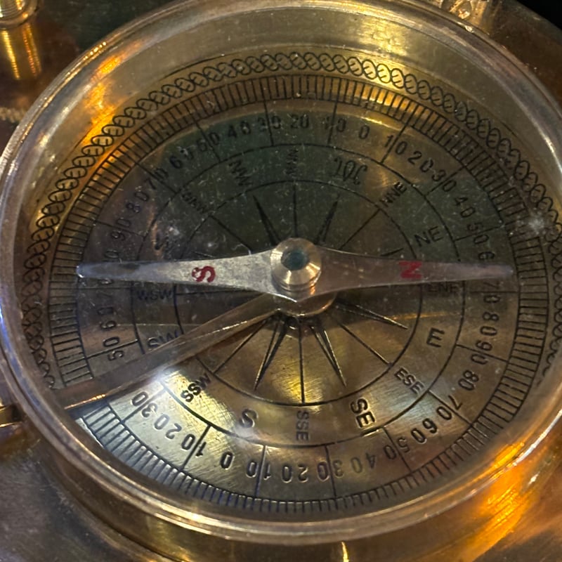 アンティークコンパス型日時計・角度測定器 アンティーク 日時計 航海用コンパス | アンティーク家具と喫茶