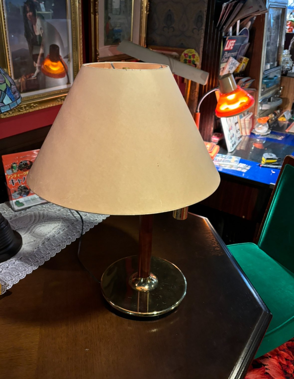 アンティークランプ スイングアーム シェードランプ 2段調光【電球別